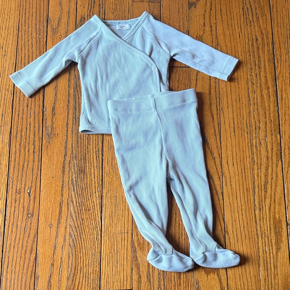 Cozy Sky Blue Kids Footie Set 3-6 month